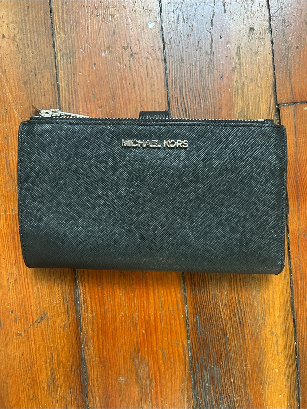 Michael Kors Black Wallet with Silver Logo